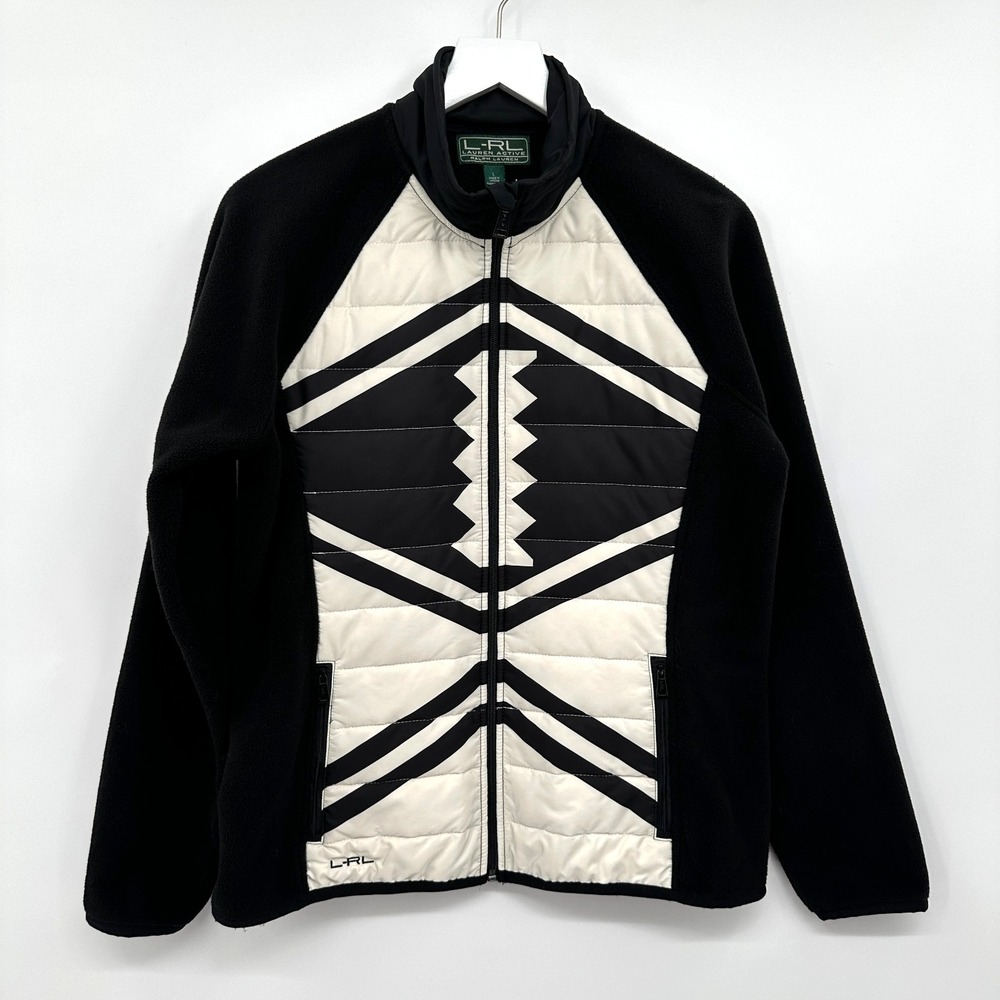 Vintage Lauren Ralph Lauren Active Jacket Womens Large Stretch Colorblock Preppy - Picture 1 of 11